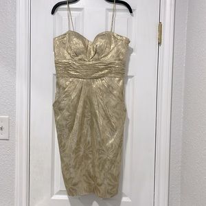Aidan Mattox gold cocktail dress size 4